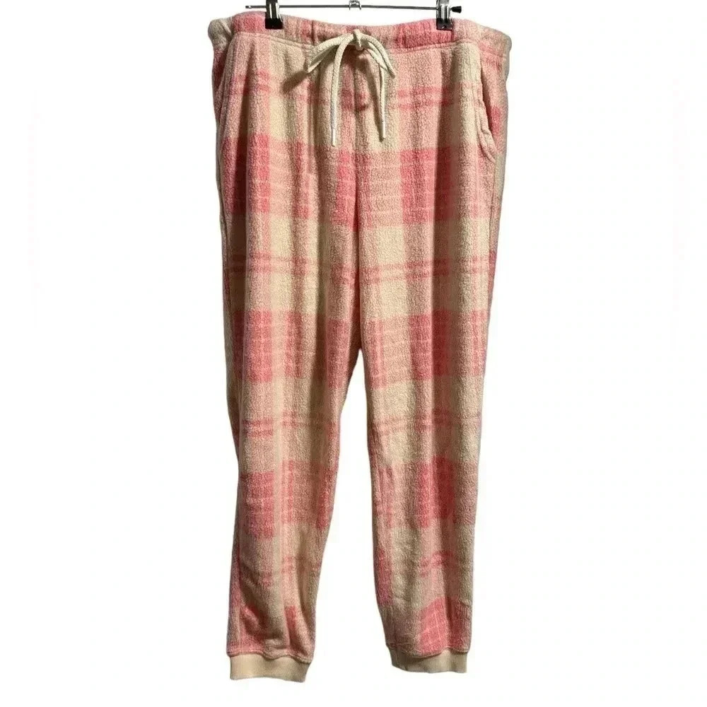 Aerie Snowed In Fleece Jogger Pajama Pants Size Large
